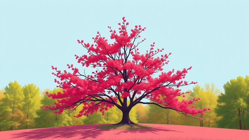 beautiful pink flowering tree