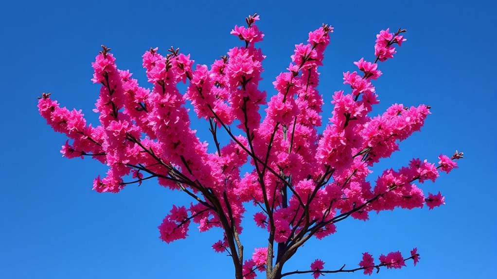 blossoms attracting colorful birds